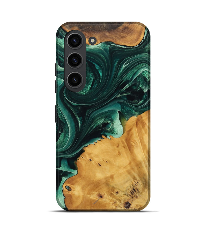 Galaxy S23 Wood Live Edge Phone Case - Colette (Green, 740104)