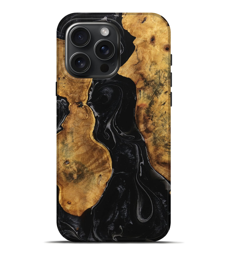 iPhone 16 Pro Max Wood Live Edge Phone Case - Wassim (Black & White, 740111)