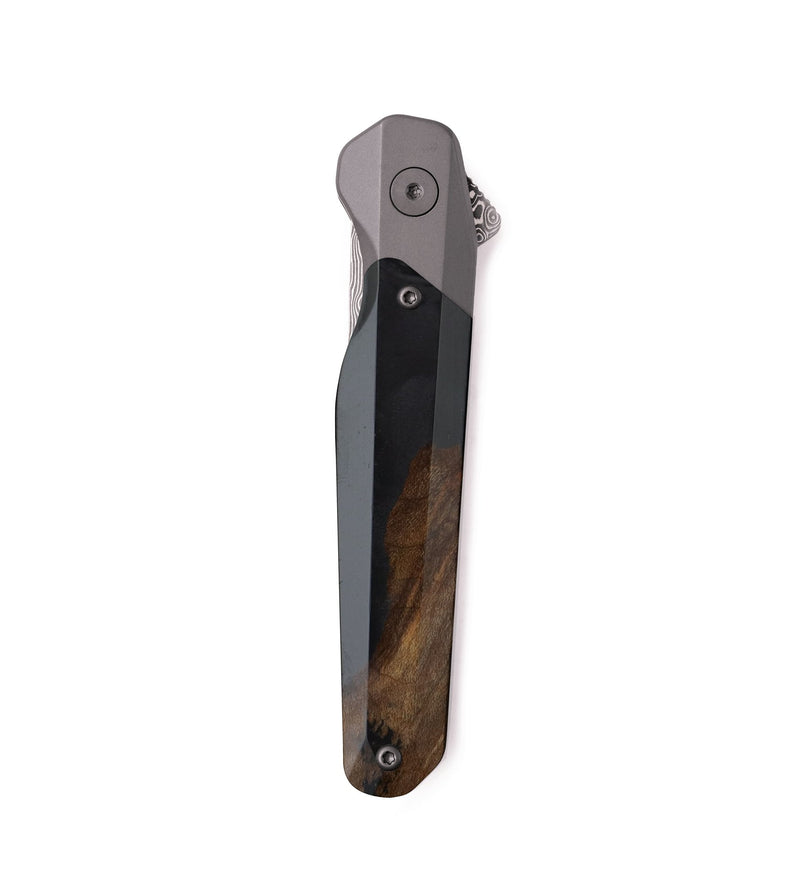 Live Edge Wood Pocket Knife - Peggy (Wood Burl, 740136)