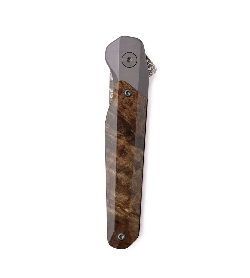 Live Edge Wood Pocket Knife - Stuart (Wood Burl, 740553)