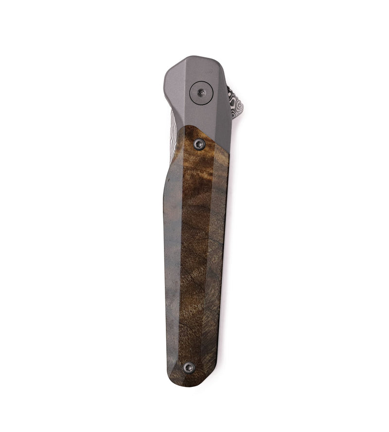 Live Edge Wood Pocket Knife - Joy (Wood Burl, 740557)