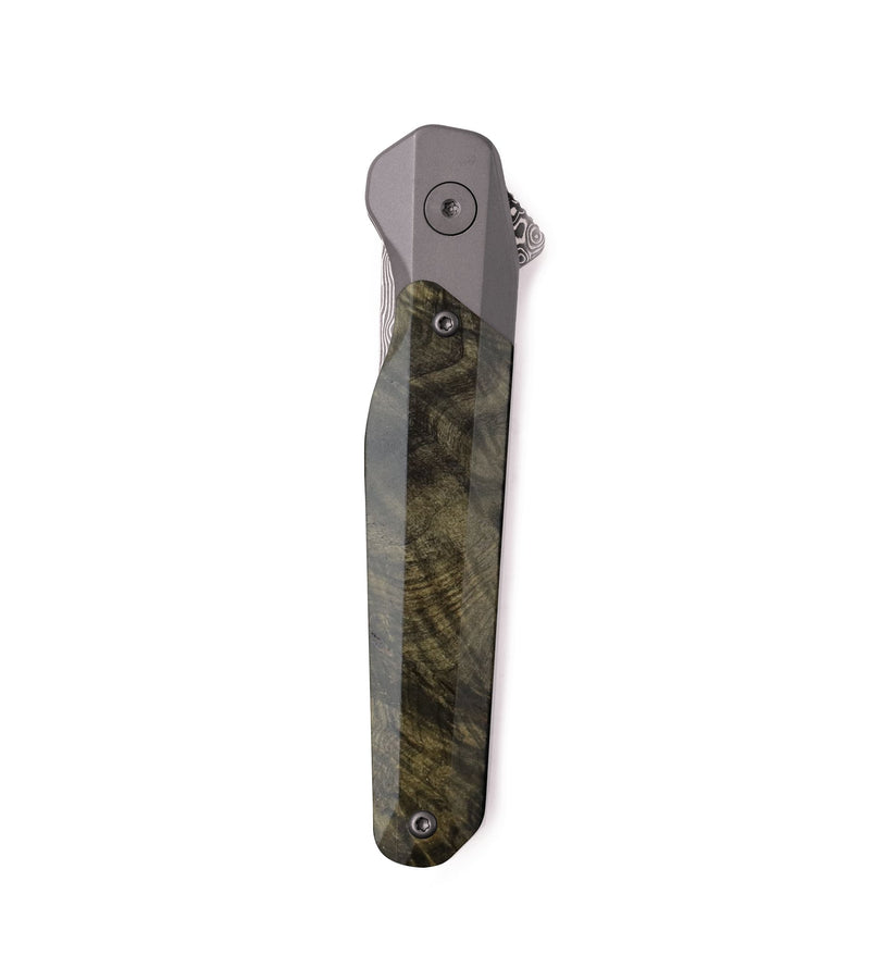 Live Edge Wood Pocket Knife - Kim (Wood Burl, 740562)