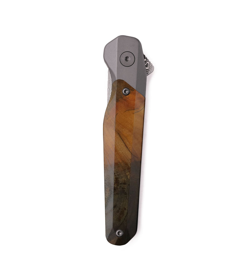 Live Edge Wood Pocket Knife - Keaton (Wood Burl, 740565)