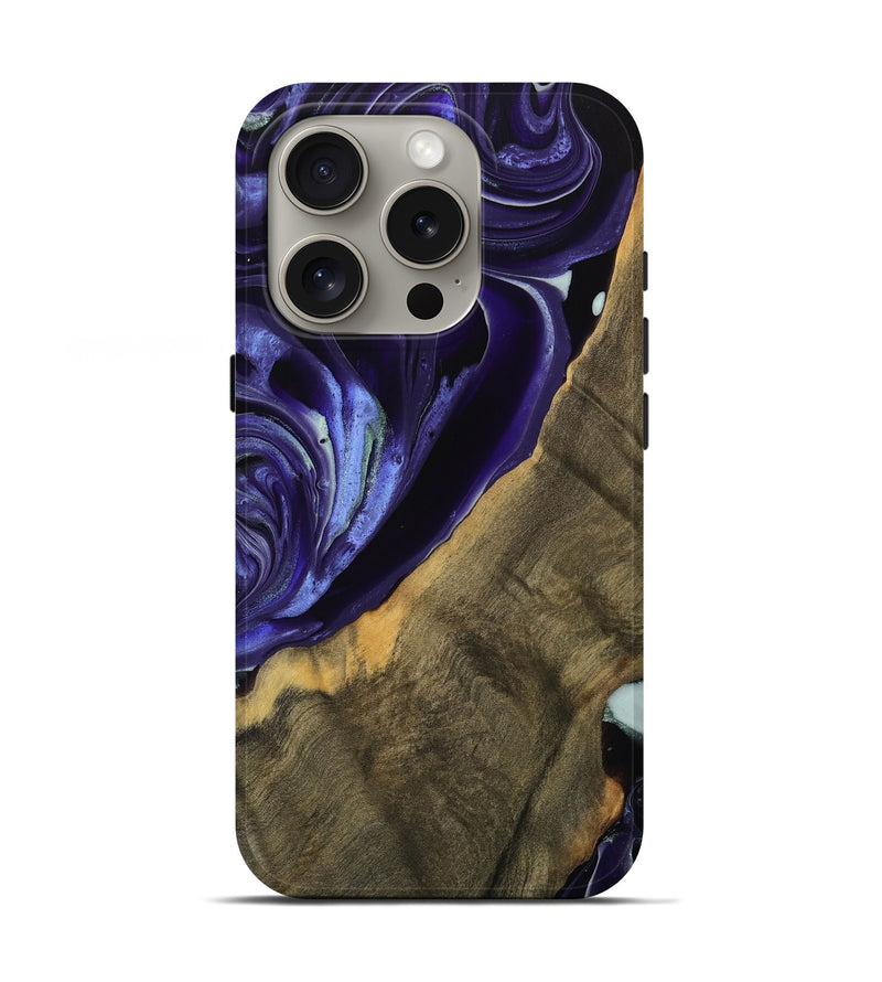 iPhone 16 Pro Wood Live Edge Phone Case - Montana (Purple, 740591)