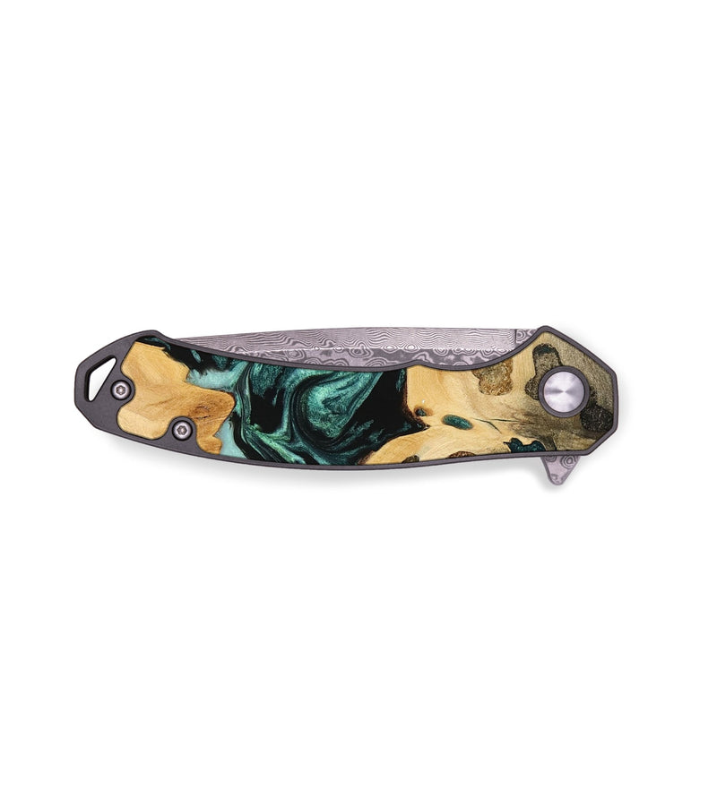 EDC Wood Pocket Knife - Sask (Green, 740673)