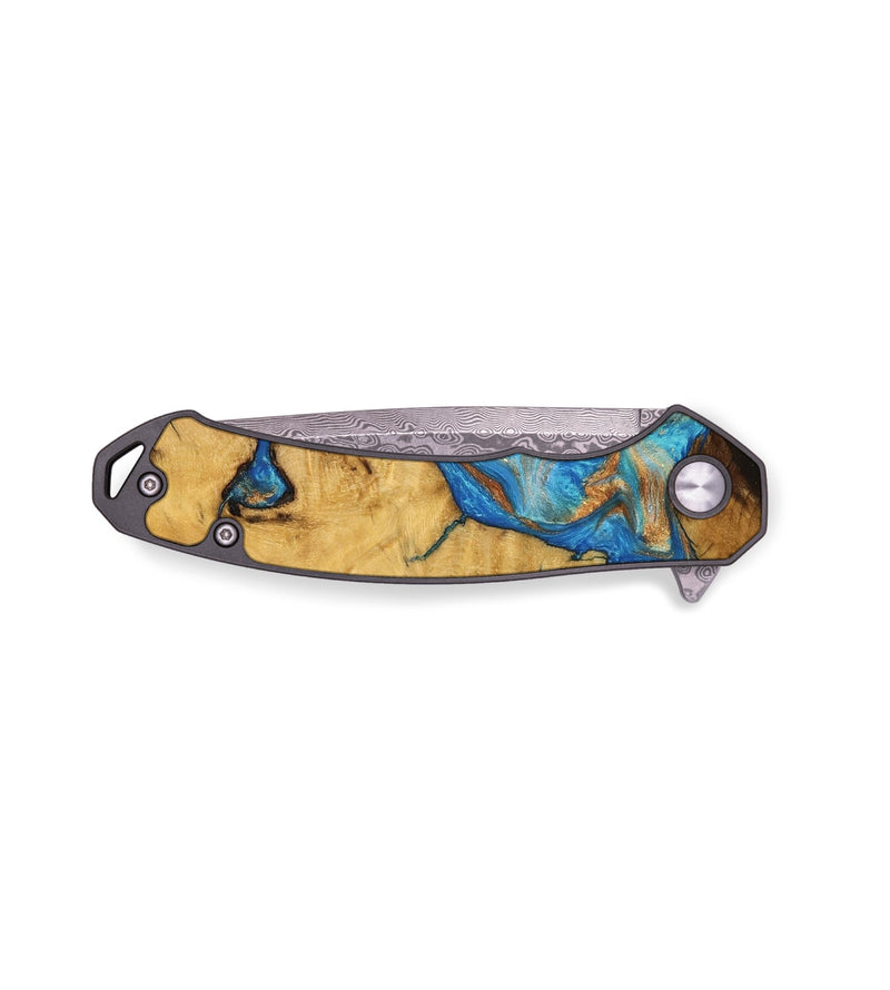 EDC Wood Pocket Knife - Wanita (Teal & Gold, 740755)