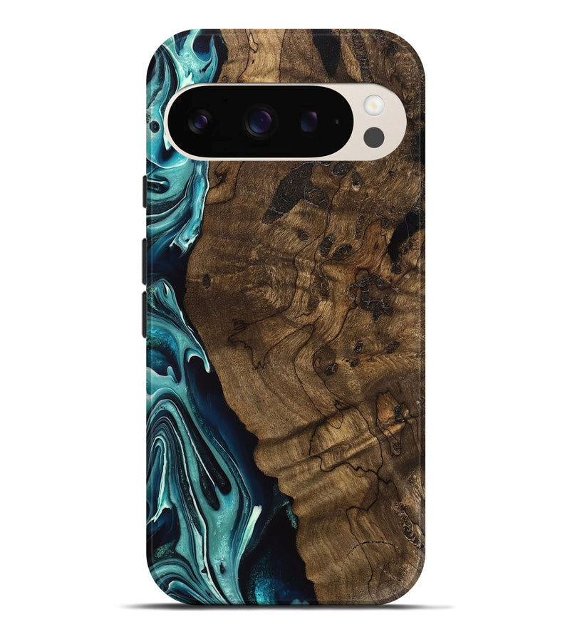 Pixel 9 Pro XL Wood Live Edge Phone Case - Jessi (Green, 740890)