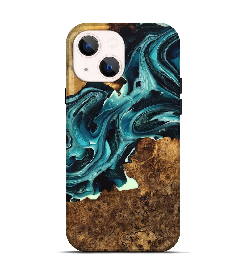 iPhone 14 Wood Live Edge Phone Case - Beana (Green, 740891)