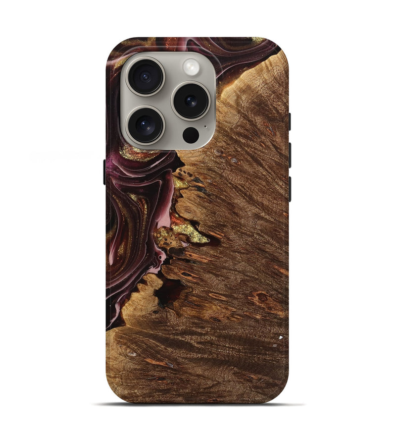 iPhone 16 Pro Wood Live Edge Phone Case - Willeke (Red, 740900)