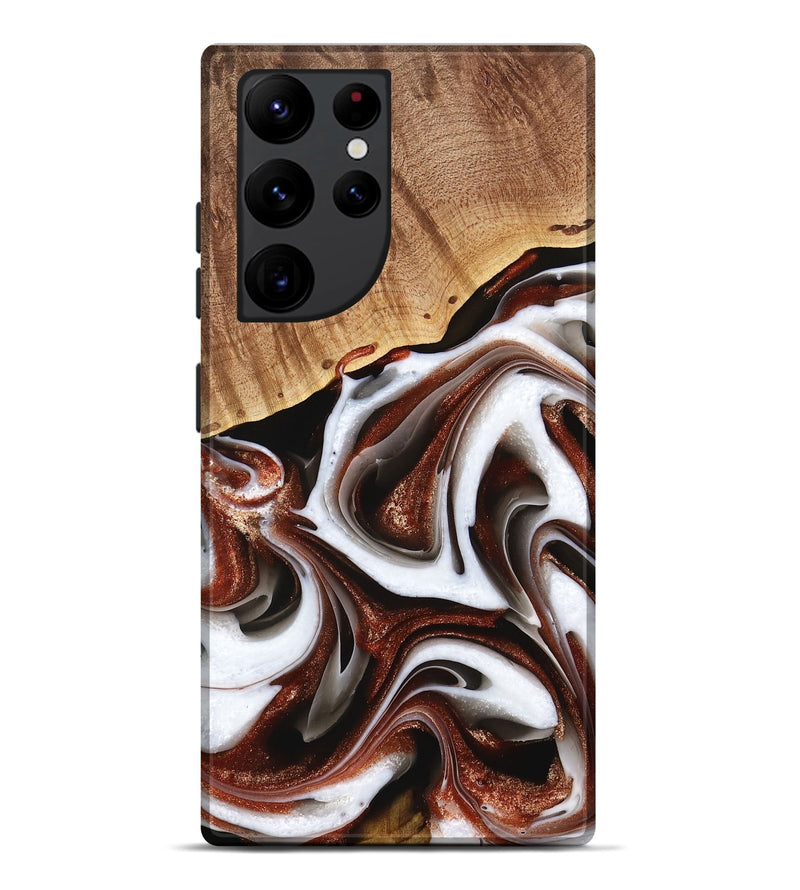 Galaxy S22 Ultra Wood Live Edge Phone Case - Shep (Black & White, 741606)