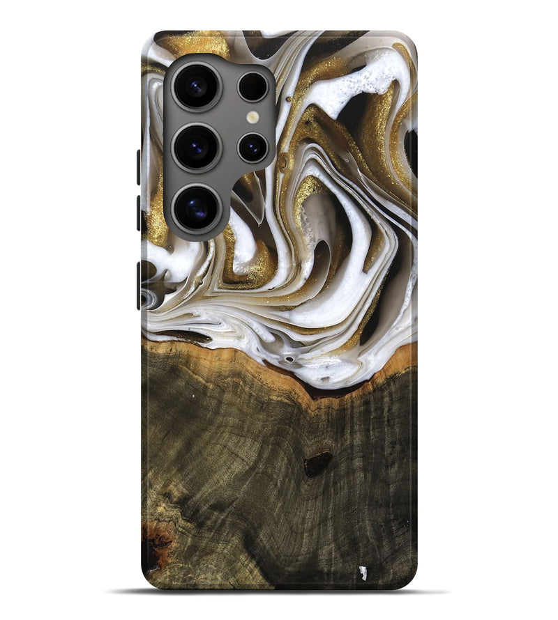 Galaxy S25 Ultra Wood Live Edge Phone Case - Skyla (Black & White, 741612)