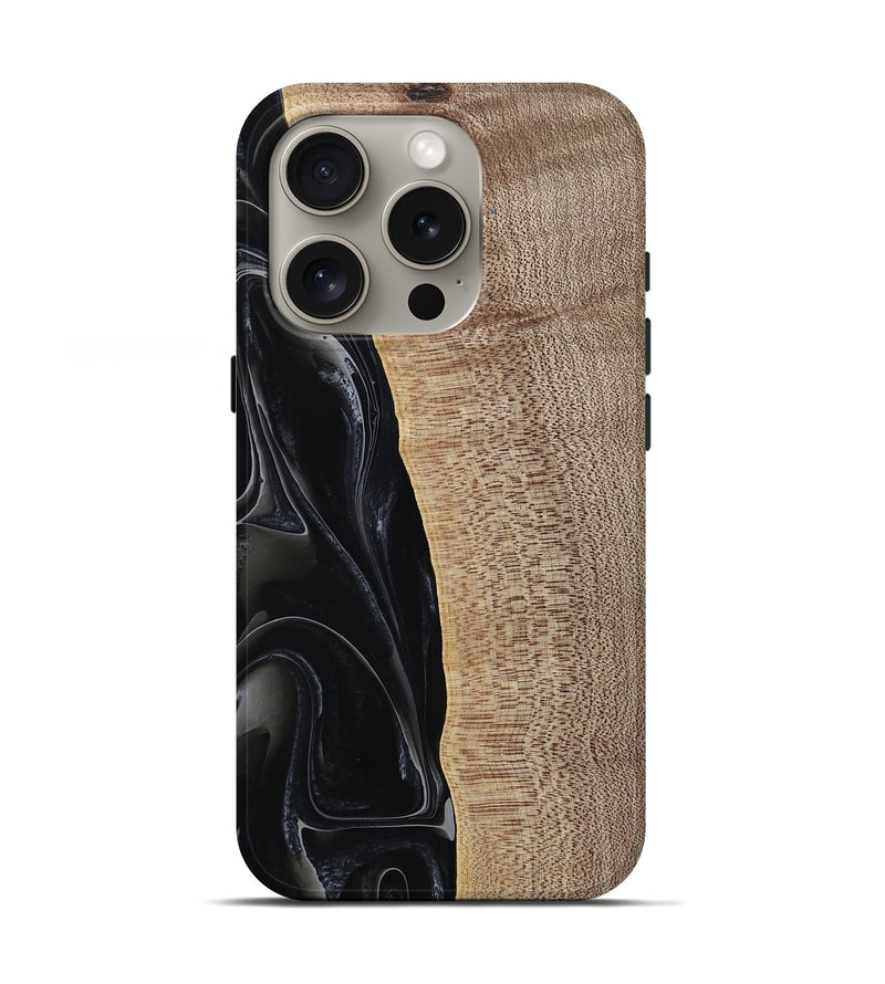iPhone 16 Pro Wood Live Edge Phone Case - Kyan (Black & White, 741613)