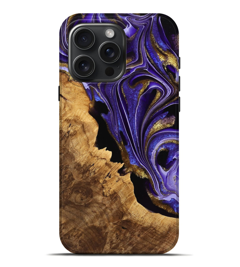 iPhone 16 Pro Max Wood Live Edge Phone Case - Darelle (Purple, 741630)