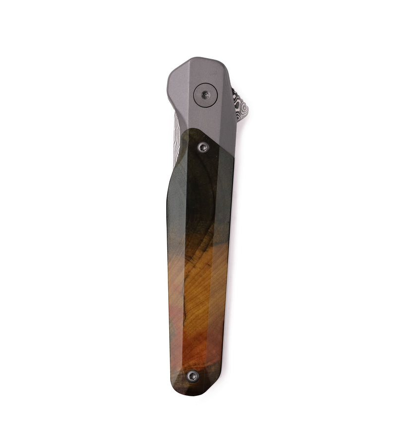 Live Edge Wood Pocket Knife - Lauren (Wood Burl, 741883)