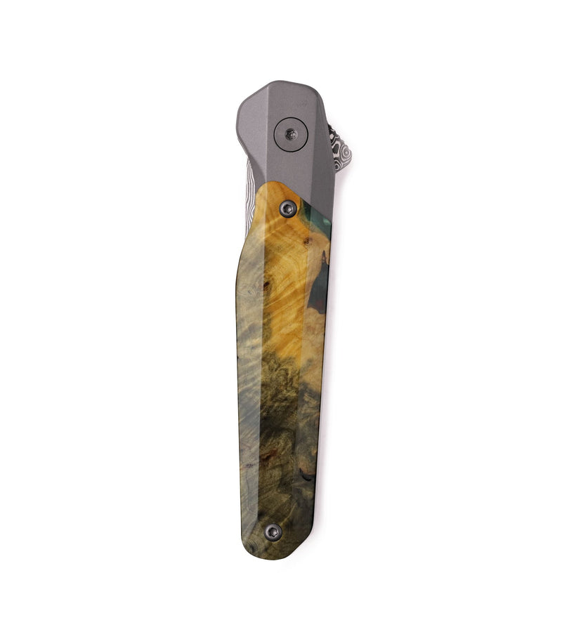 Live Edge Wood Pocket Knife - Delaney (Wood Burl, 741884)