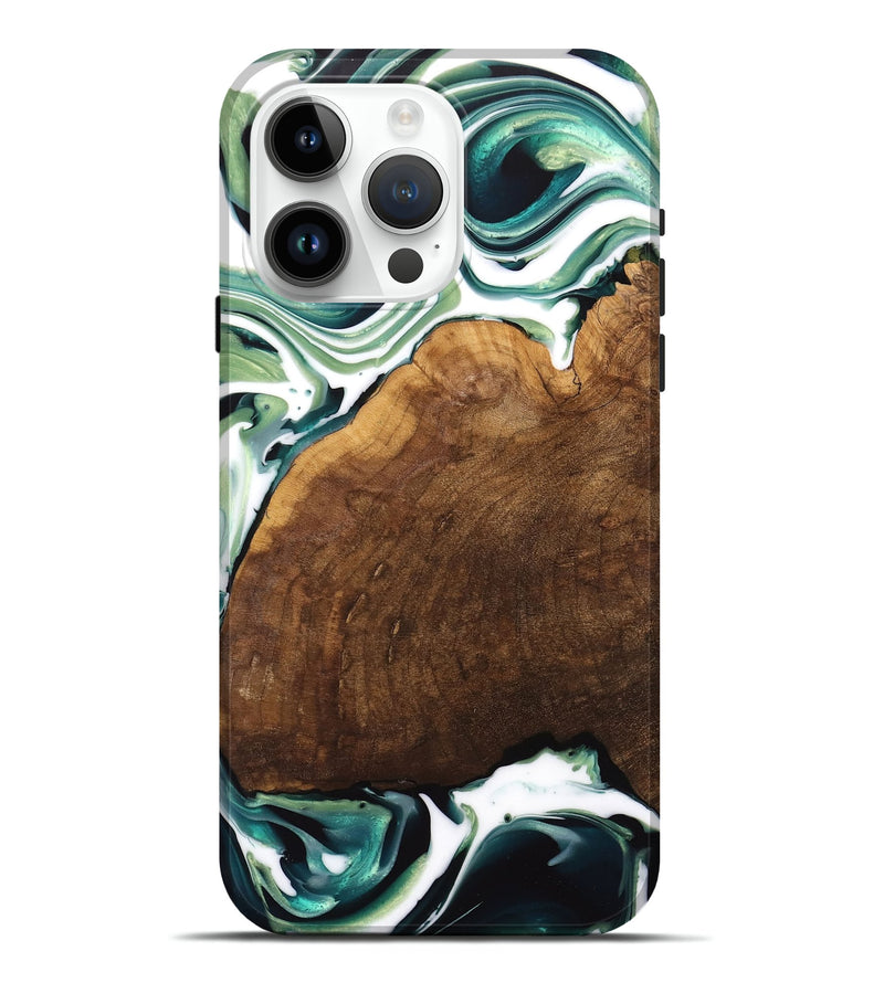 iPhone 15 Pro Max Wood Live Edge Phone Case - Almus (Green, 741931)