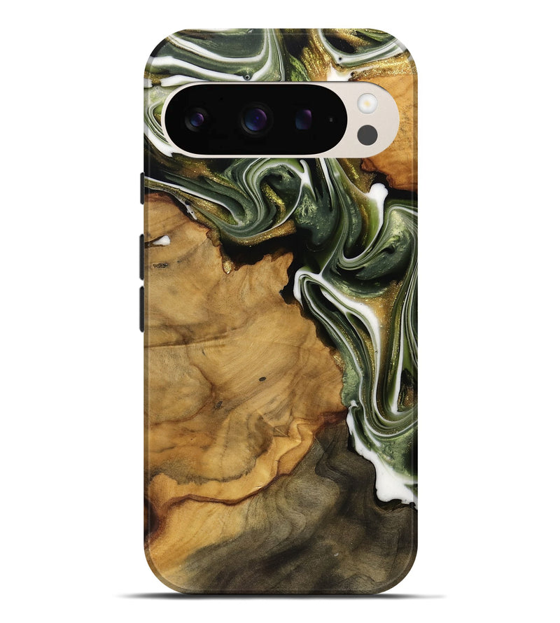 Pixel 9 Pro XL Wood Live Edge Phone Case - Unnamed (Green, 741934)
