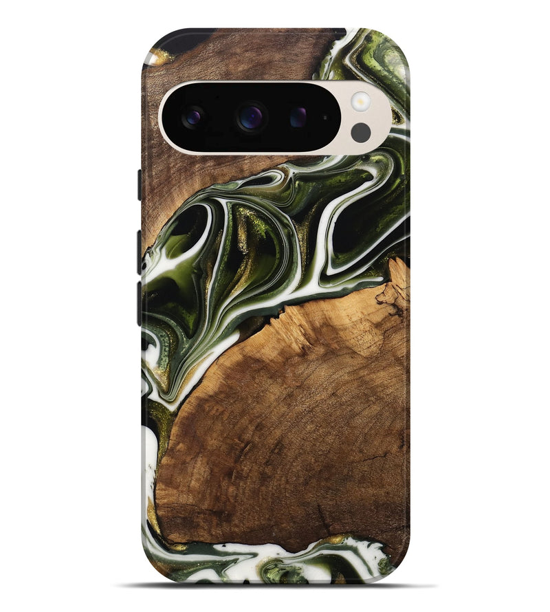 Pixel 9 Pro XL Wood Live Edge Phone Case - Leigha (Black & White, 741935)
