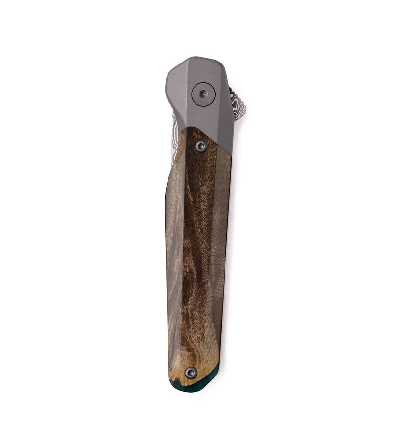 Live Edge Wood Pocket Knife - Joshua (Wood Burl, 742361)