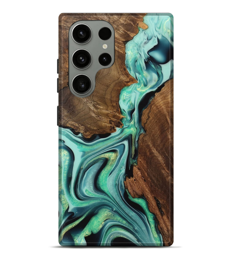 Galaxy S23 Ultra Wood Live Edge Phone Case - Nerti (Green, 742569)