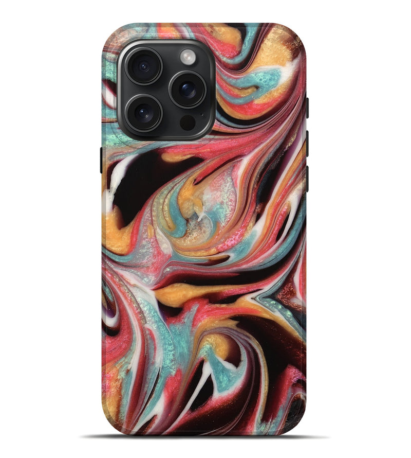 iPhone 16 Pro Max ResinArt Live Edge Phone Case - Evelyne (Green, 742577)
