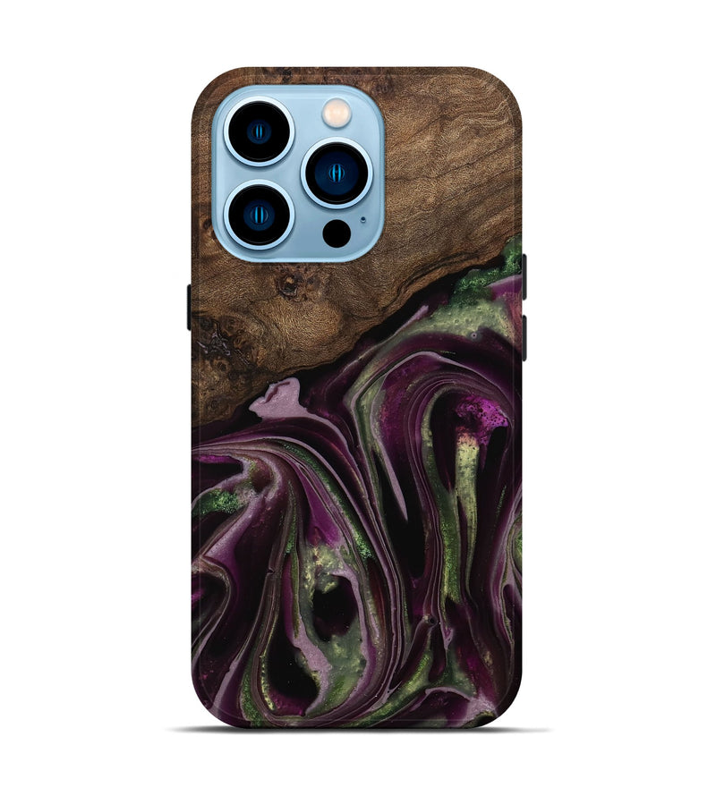 iPhone 14 Pro Wood Live Edge Phone Case - Marilou (Purple, 742600)
