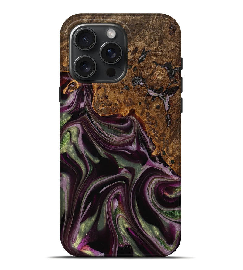 iPhone 16 Pro Max Wood Live Edge Phone Case - Adela (Purple, 742602)