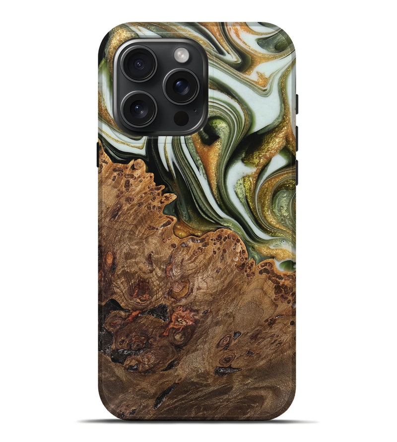 iPhone 16 Pro Max Wood Live Edge Phone Case - Colton (Black & White, 742964)
