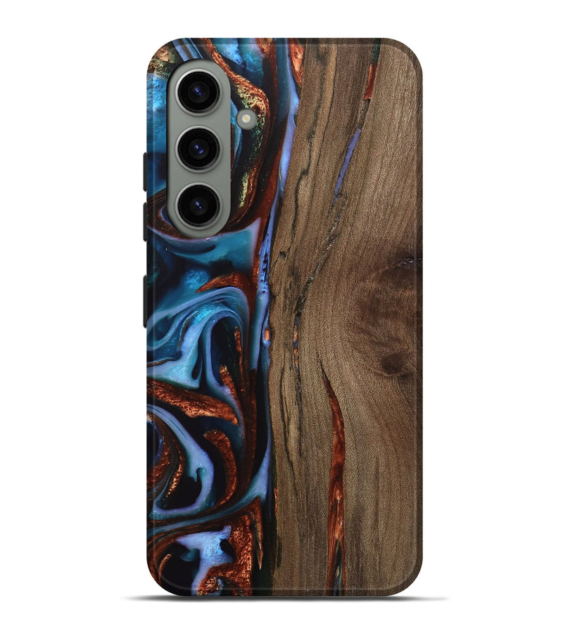 Galaxy S24 Plus Wood Live Edge Phone Case - Ayanna (Teal & Gold, 742965)