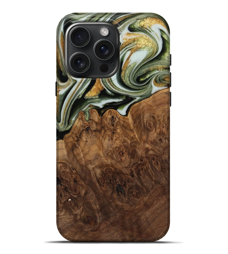 iPhone 16 Pro Max Wood Live Edge Phone Case - Ridge (Green, 742979)