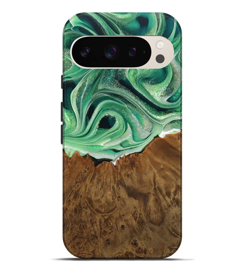 Pixel 9 Pro XL Wood Live Edge Phone Case - Chrissy (Green, 742981)