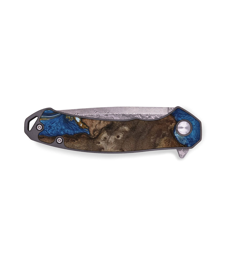 EDC Wood Pocket Knife - Cornie (Teal & Gold, 743053)