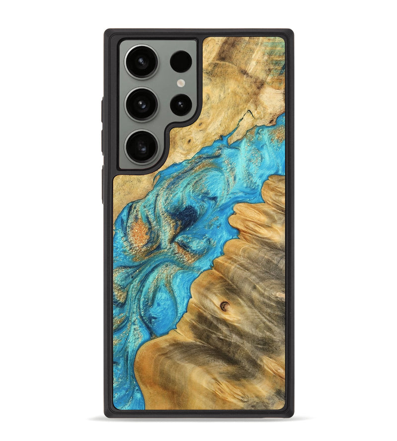 Galaxy S23 Ultra Wood Phone Case - Pars (Teal & Gold, 744033)
