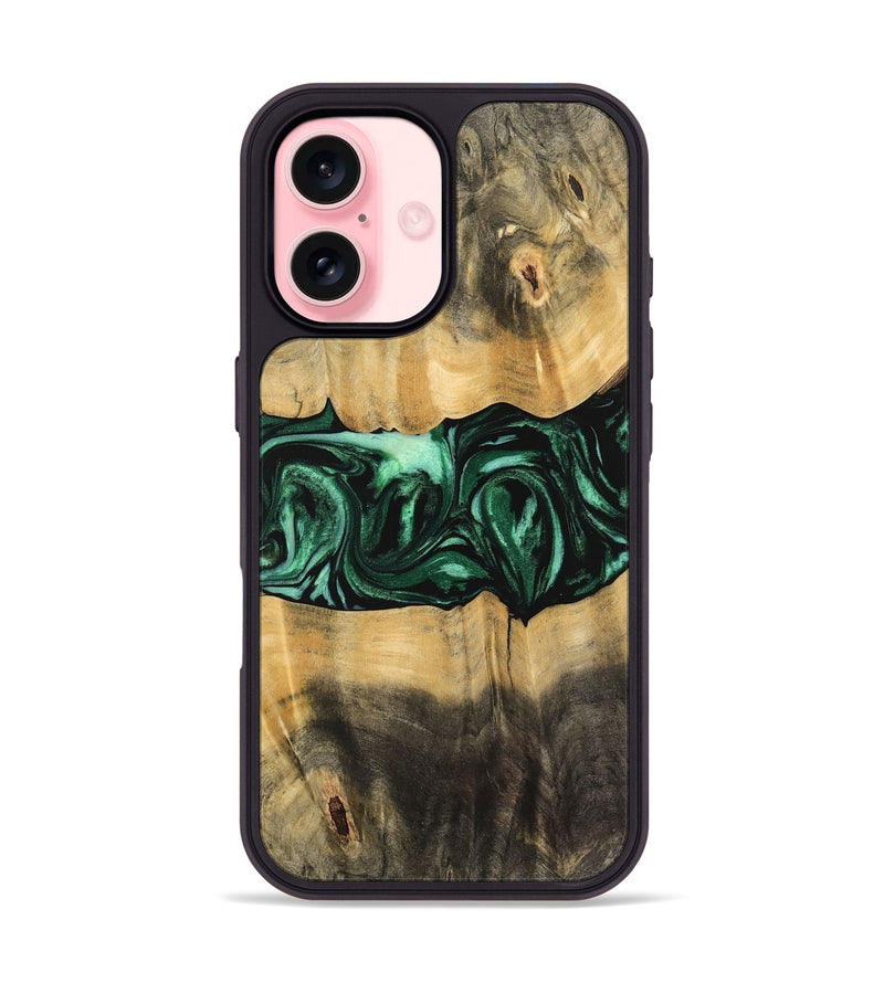 iPhone 16 Wood Phone Case - Jermey (Green, 744067)