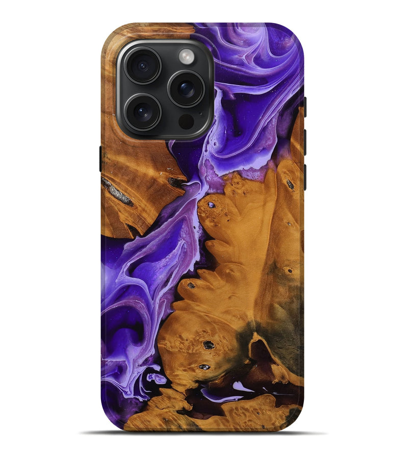 iPhone 16 Pro Max Wood Live Edge Phone Case - Wava (Purple, 744088)