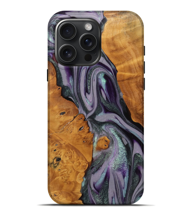 iPhone 16 Pro Max Wood Live Edge Phone Case - Noreta (Purple, 744089)