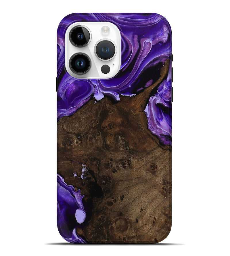 iPhone 15 Pro Max Wood Live Edge Phone Case - Hetty (Purple, 744093)