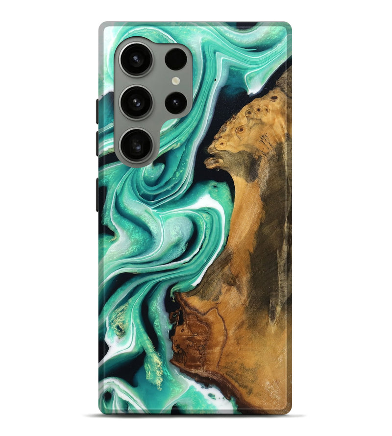 Galaxy S24 Ultra Wood Live Edge Phone Case - Kelila (Green, 744096)