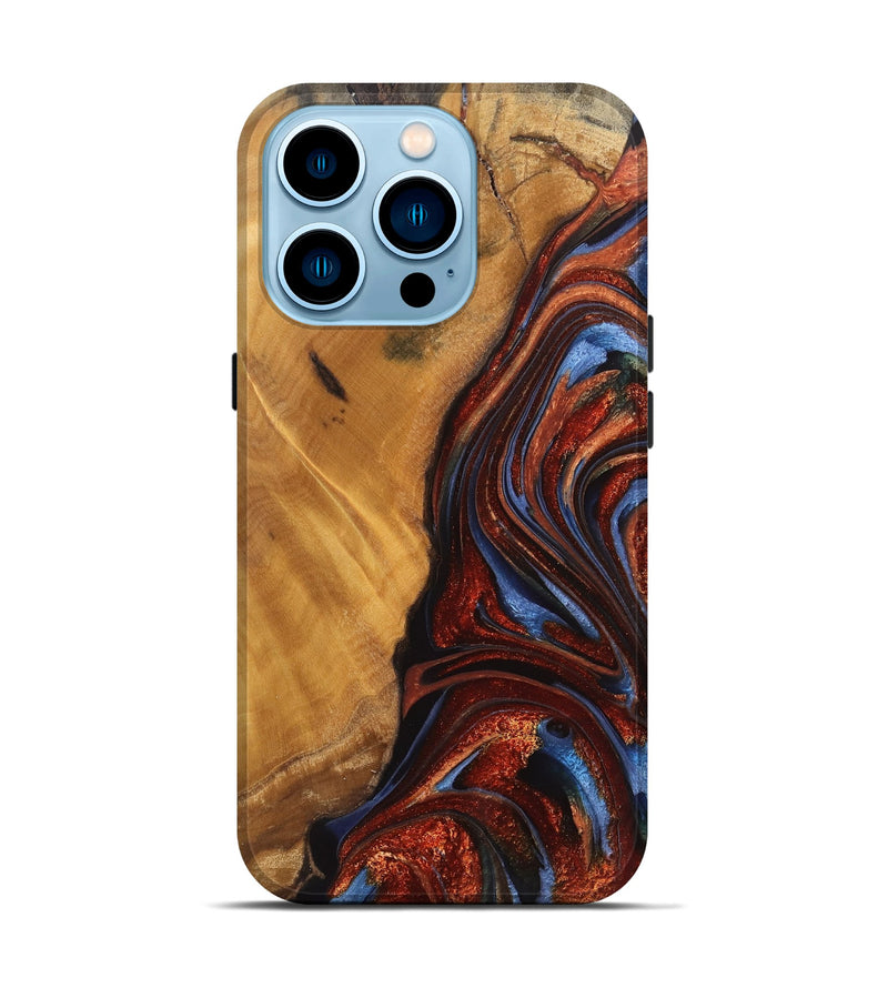 iPhone 14 Pro Wood Live Edge Phone Case - Kelly (Red, 744103)