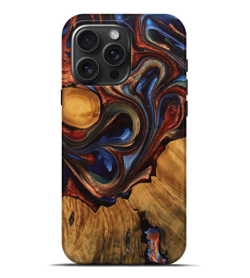 iPhone 16 Pro Max Wood Live Edge Phone Case - Potta (Red, 744104)