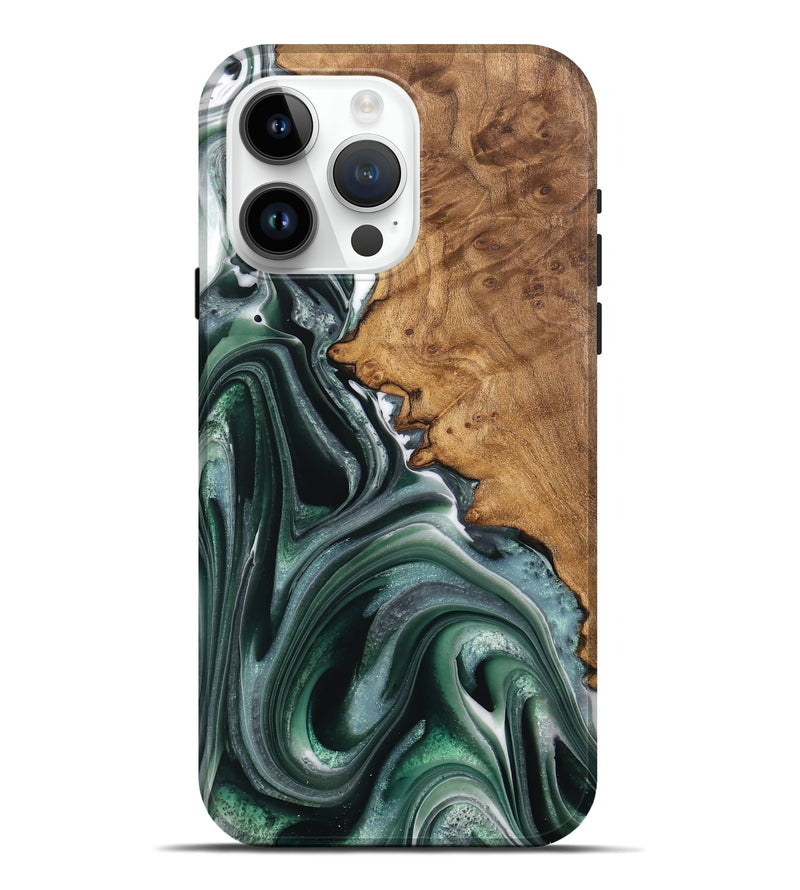 iPhone 15 Pro Max Wood Live Edge Phone Case - Tonda (Green, 744362)