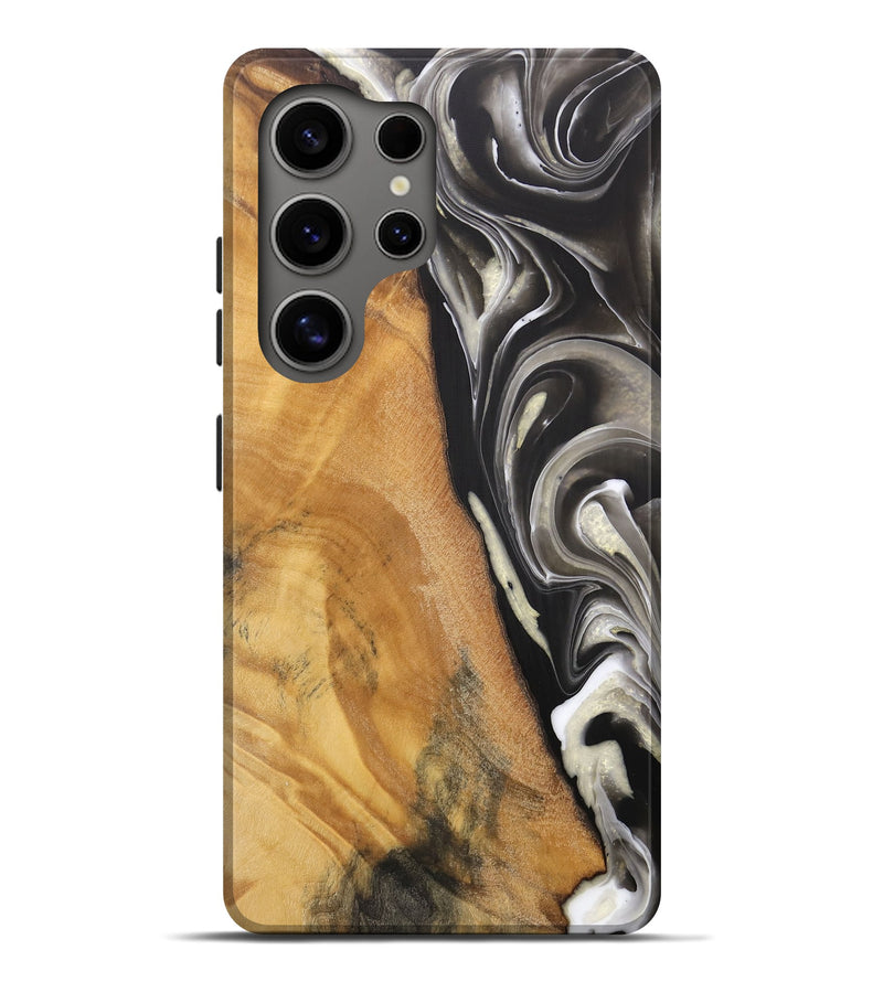 Galaxy S25 Ultra Wood Live Edge Phone Case - Jester (Black & White, 744378)