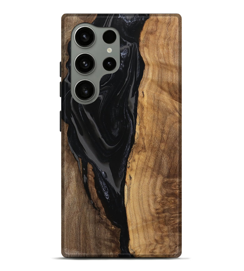 Galaxy S24 Ultra Wood Live Edge Phone Case - Alison (Black & White, 744745)