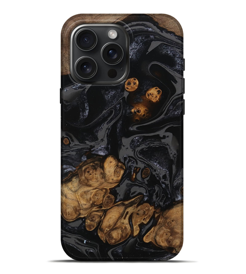 iPhone 16 Pro Max Wood Live Edge Phone Case - Previn (Black & White, 744746)