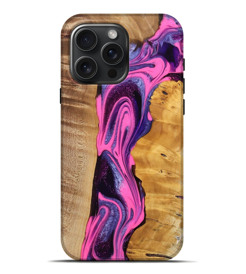 iPhone 16 Pro Max Wood Live Edge Phone Case - Electra (Purple, 744759)