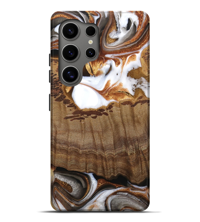 Galaxy S25 Ultra Wood Live Edge Phone Case - Ammon (Black & White, 744785)