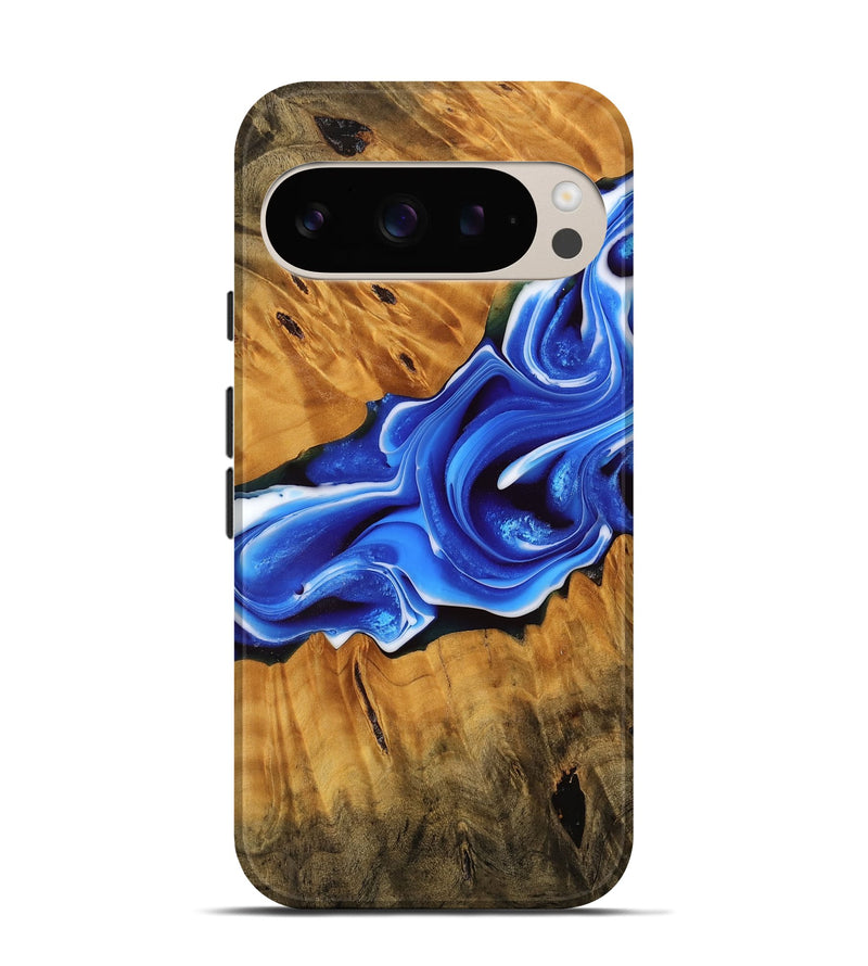 Pixel 9 Pro Wood Live Edge Phone Case - Devina (Blue, 744799)