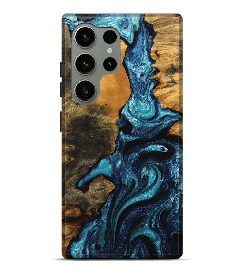 Galaxy S24 Ultra Wood Live Edge Phone Case - Nikhil (Blue, 745068)
