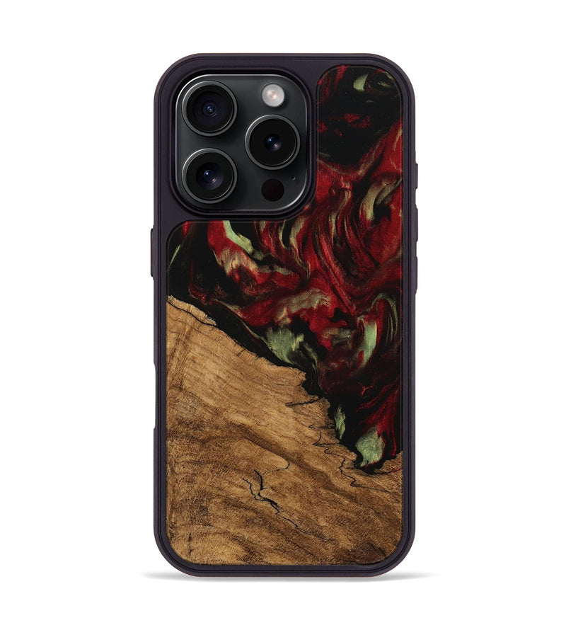 iPhone 16 Pro Wood Phone Case - Riekie (Red, 745100)