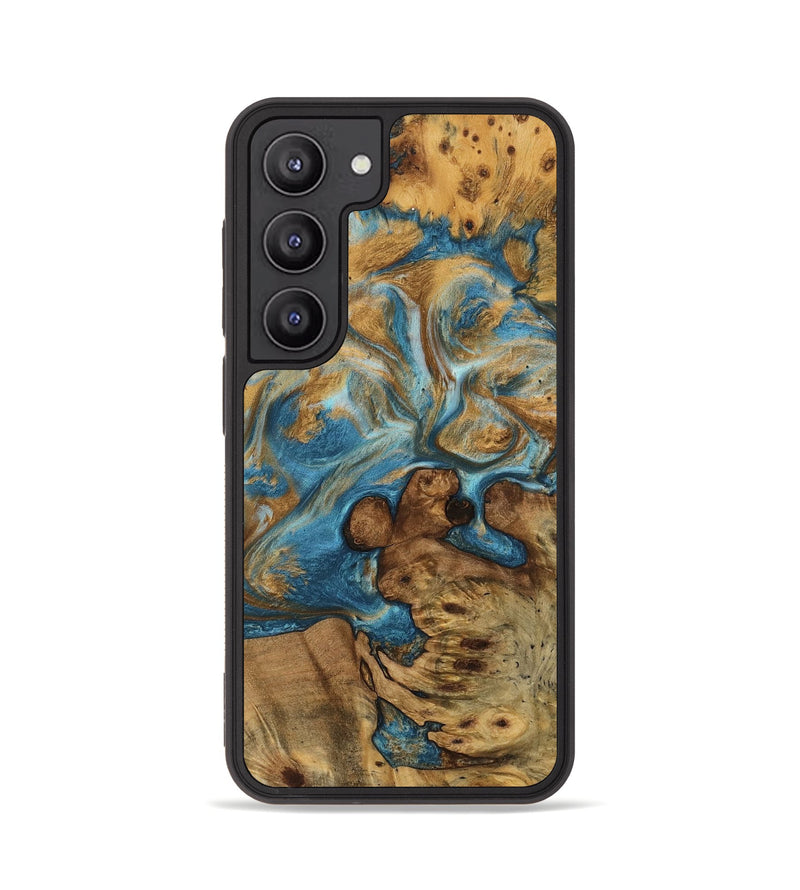 Galaxy S23 Wood Phone Case - Angil (Teal & Gold, 745193)